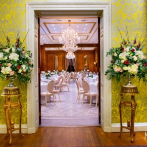 Hedsor House wedding photographs looking through to the dining room