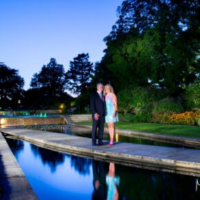 Grove Hotel Watford wedding photography at dusk in the gardens