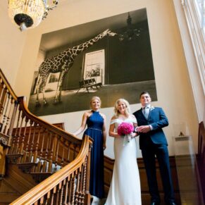 Grove Hotel Watford wedding photography on the grand staircase