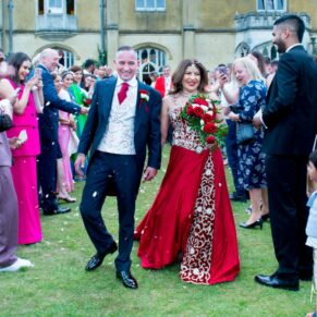Missenden Abbey wedding blog featuring Alpana & Martin - confetti aisle