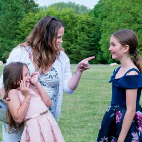 Notley Tythe Barn wedding children being told off by mum