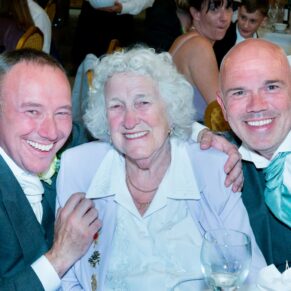Notley Tythe Barn wedding portrait with grandma