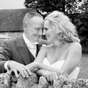 Notley Tythe Barn wedding portrait in black and white