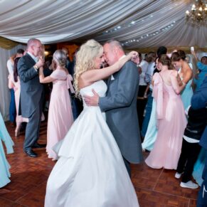 Notley Tythe Barn wedding first dance for the bride and groom