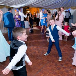 Notley Tythe Barn evening wedding reception
