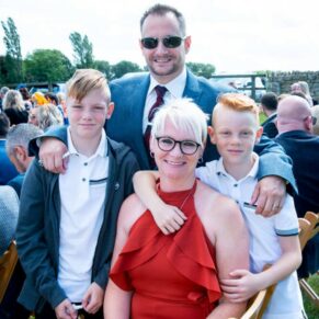 Wedding guests at Notley Tythe Barn wedding