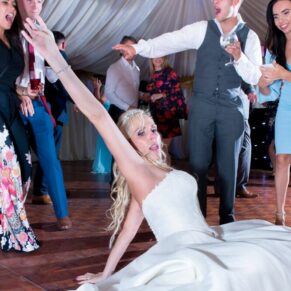 Notley Tythe Barn wild wedding dancing