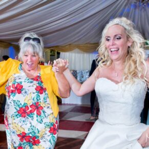 Notley Tythe Barn wedding dancing in full on mode