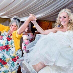 Notley Tythe Barn wedding partying