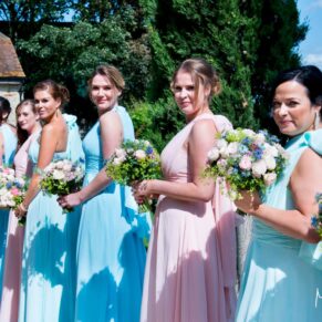 Bridesmaids at Notley Tythe Barn wedding