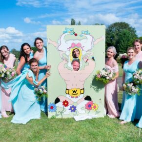 Fairground attractions at this Notley Tythe Barn wedding