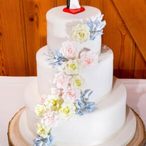 Notley Tythe Barn wedding cake looks pretty yummy