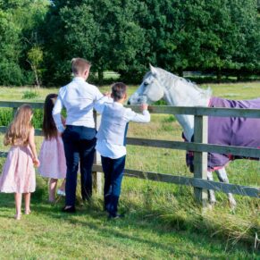 Notley Tythe Barn wedding venue under a beautiful blue sky