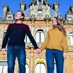 Waddesdon Manor portrait photograph of a couple taking a stroll
