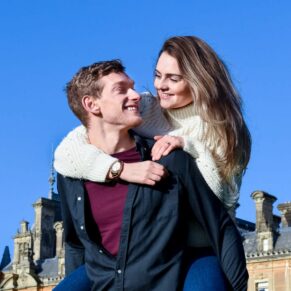 Waddesdon Manor portrait photograph of a newly engaged couple