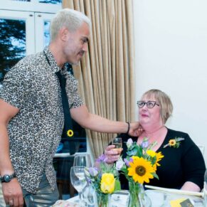 Same sex gay Buckinghamshire wedding photography of the speeches in progress