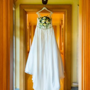 Waddesdon Dairy winter wedding gown photograph