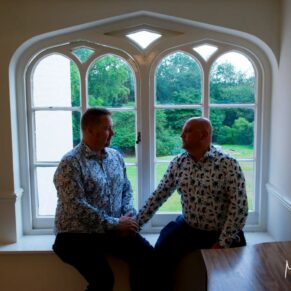 Taplow House Hotel same sex wedding silhouette pose
