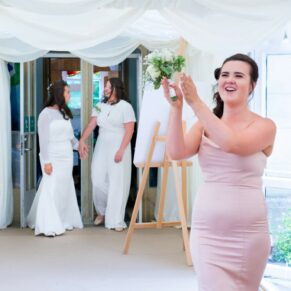 Missenden Abbey wedding grand entrance into the marquee