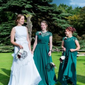 Missenden Abbey wedding pictures of the bride with her bridesmaids