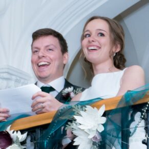 Missenden Abbey wedding pictures of the speeches in progress