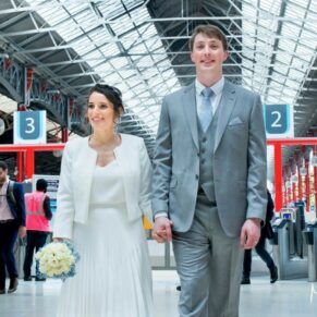 Marylebone Station wedding photography of the newlyweds