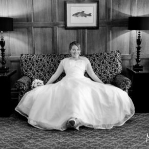 Buckinghamshire black and white wedding photography at the Compleat Angler Hotel
