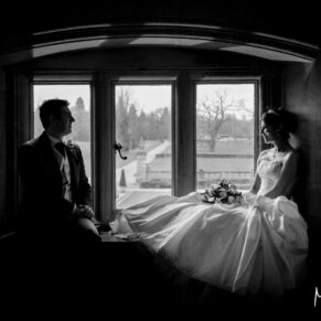 Black and white wedding photography at Eynsham Hall
