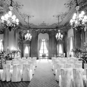 Buckinghamshire black and white wedding photography at Cliveden House