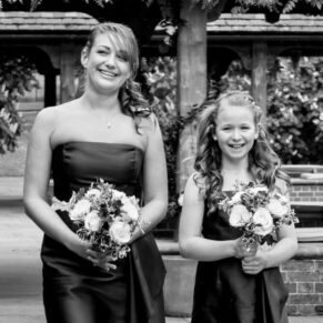 Buckinghamshire black and white wedding photography of the bridesmaids