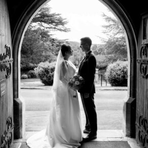 Silhouette pose at St Mary's Chesham Church wedding