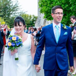St Mary's Chesham Church wedding confetti aisle