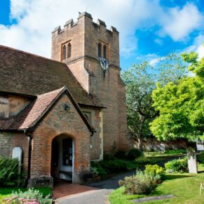 The building exterior at St James Church Fulmer wedding