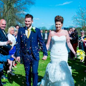 Confetti aisle at Dorton House wedding