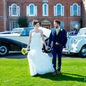 Dorton House wedding cars in the background