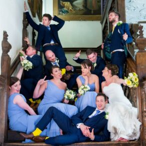 Bridal party antics at Dorton House wedding