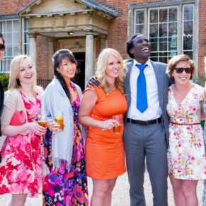 Photos at Dorton House wedding of the guests enjoying the partying