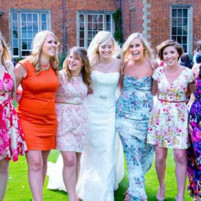 Photos at Dorton House wedding of the ladies taking a stroll