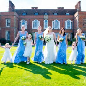 Photos at Dorton House wedding of the ladies walking