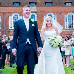 Informal confetti photos at Dorton House wedding