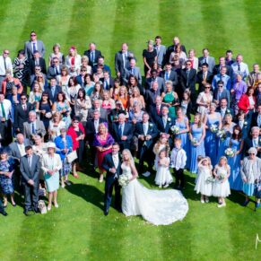 Big group photos at Dorton House wedding
