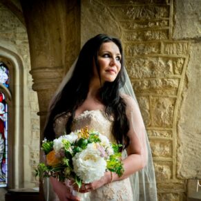 Bridal portrait at St Giles Church wedding - Standlake