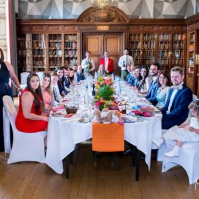 Eynsham Hall wedding photographs of the banqueting table