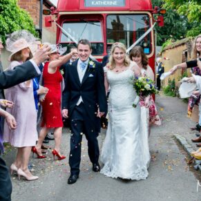Haddenham Baptist Church wedding confetti shot