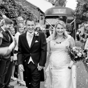 Haddenham Baptist Church wedding confetti aisle