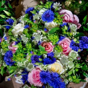 The bouquets at Hampden House wedding