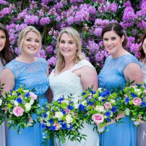 Colourful backdrops at Hampden House wedding