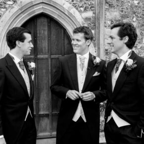 The lads pre ceremony at St Mary Magdalene Church - Hampden House Christmas wedding