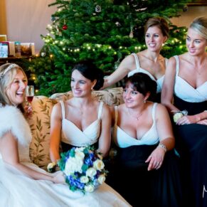 Enjoying the banter at Hampden House Christmas wedding