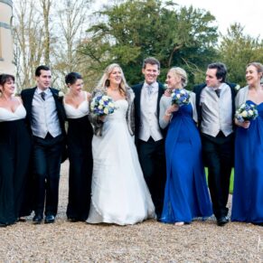 Braving the cold weather at Hampden House Christmas wedding